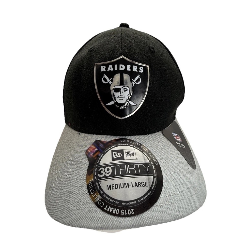 New Era Las Vegas Raiders‎ 39 thirty fitted Hat Cap Black Gray Two Tone M/L